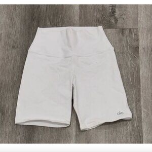 Alo Yoga 7" High Waist Biker Short White Womens XS